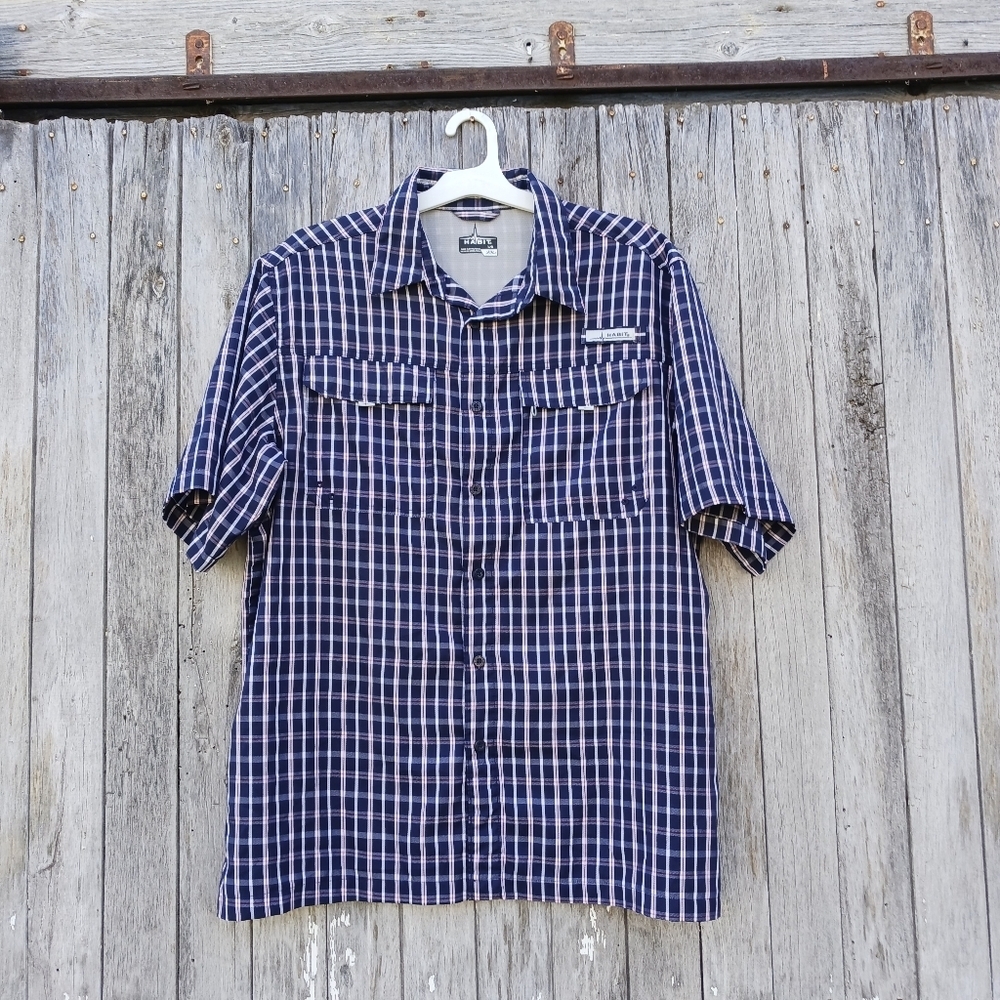 Habit Vented Shirt  Button Front Short Sleeve Fishing 40+ Solar Factor Size‎ L